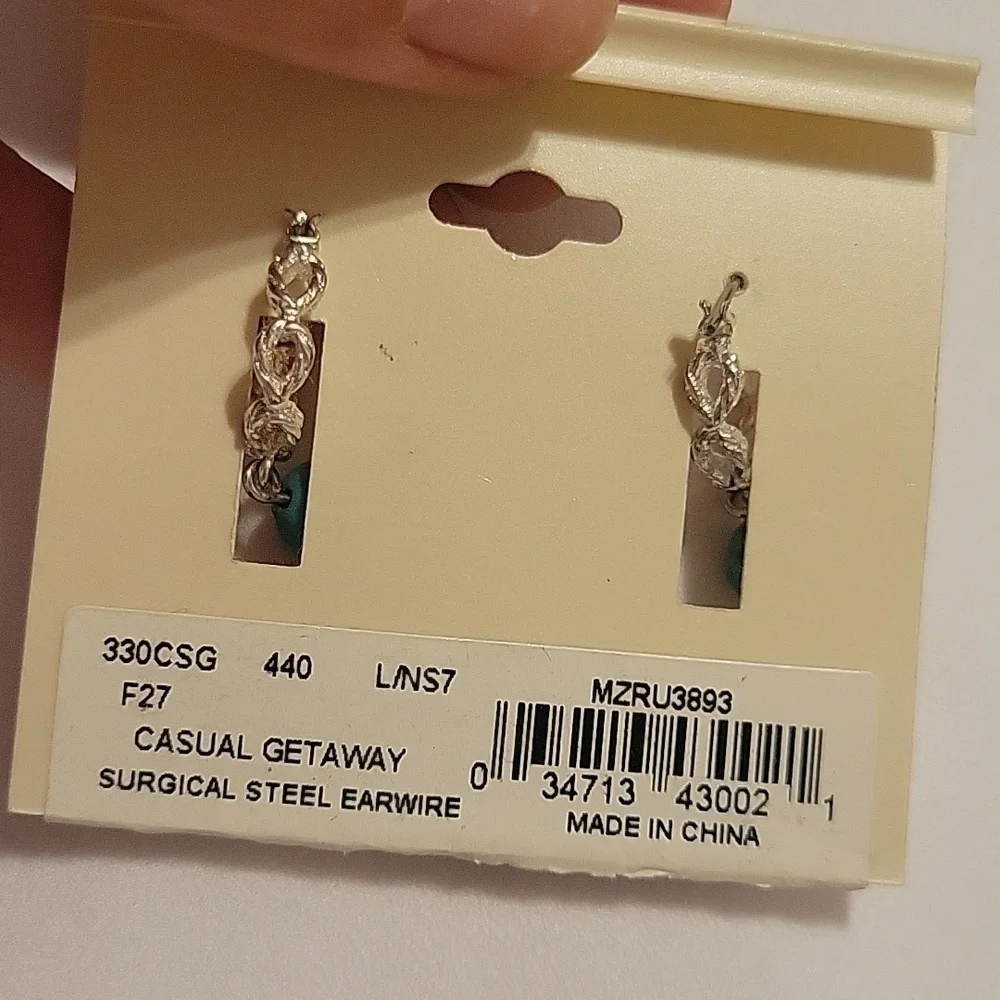 NWT Southwestern Style Turqouise Loop‎ Earrings Western Cowboy Boho